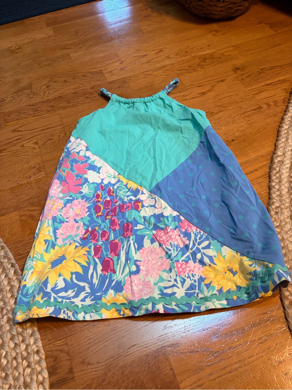 Matilda Jane Patchwork Floral Sundress in Teal, Blue & Yellow
